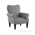Chaises de salon en tissu gris
